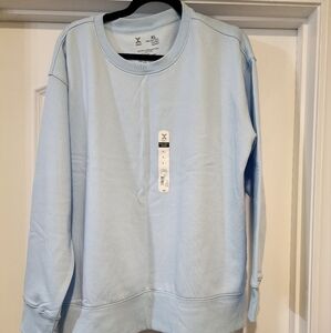 NWT Xersion Light Blue Crewneck Sweatshirt And Matching Sweatpants Size XL TALL
